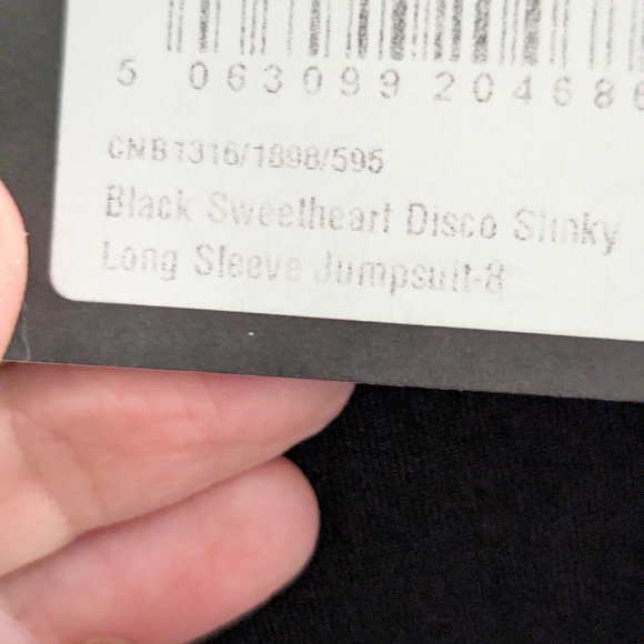 NWT Size 4 US Pretty Little Thing Disco Sweetheart Slinky Jumpsuit Long Sleeves - Picture 7 of 7